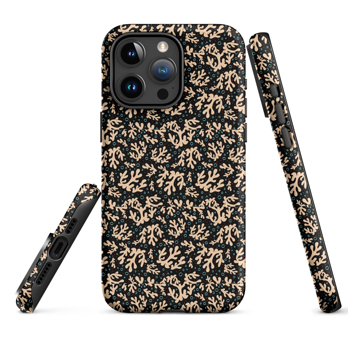 Nautical Black Coral Reef Tough Case for iPhone® - Sustainable Mobile Phone Cases from Tropical Seas Clothing 