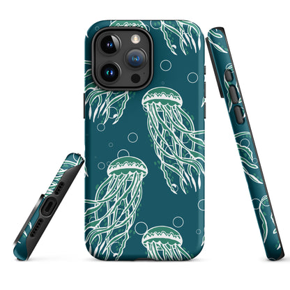 Nautical Jellyfish Tough Case for iPhone® - Sustainable Mobile Phone Cases from Tropical Seas Clothing 