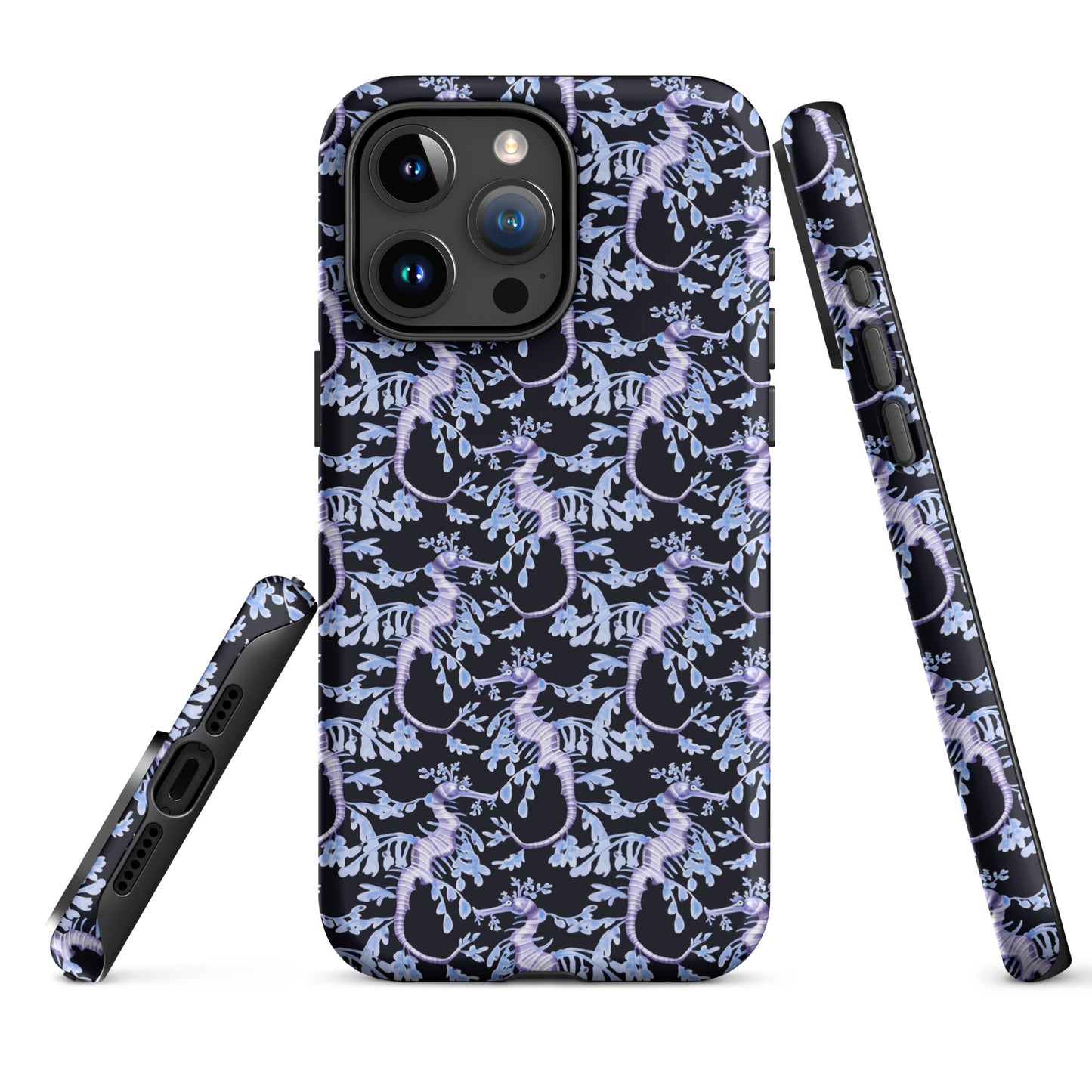 Purple Sea Dragons at Night Tough Case for iPhone® - Sustainable Mobile Phone Cases from Tropical Seas Clothing 