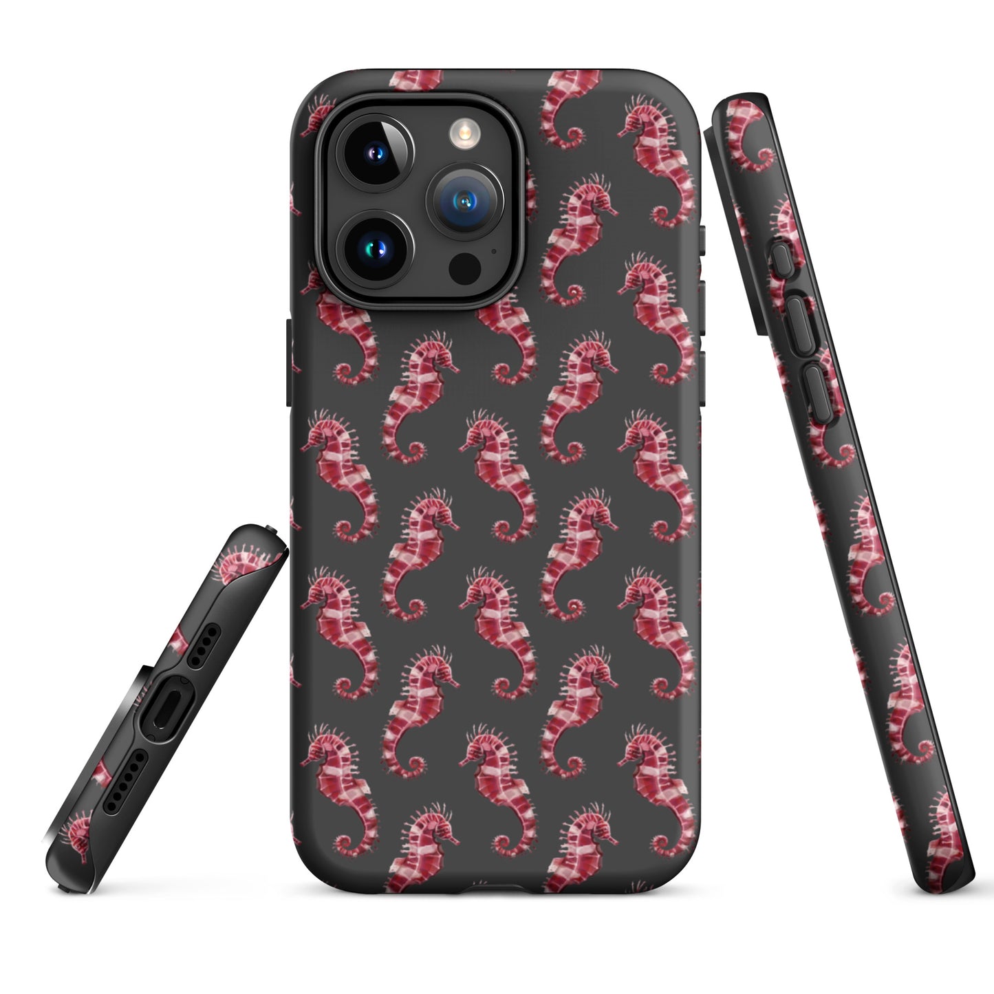 Candy Cane Sea Horse Tough Case for iPhone® - Sustainable Mobile Phone Cases from Tropical Seas Clothing 