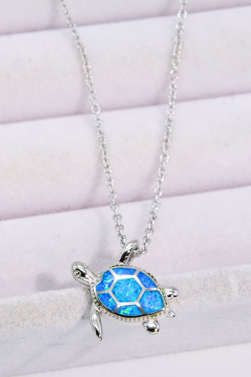 Opal Turtle Pendant Chain-Link Necklace - Tropical Seas Clothing 