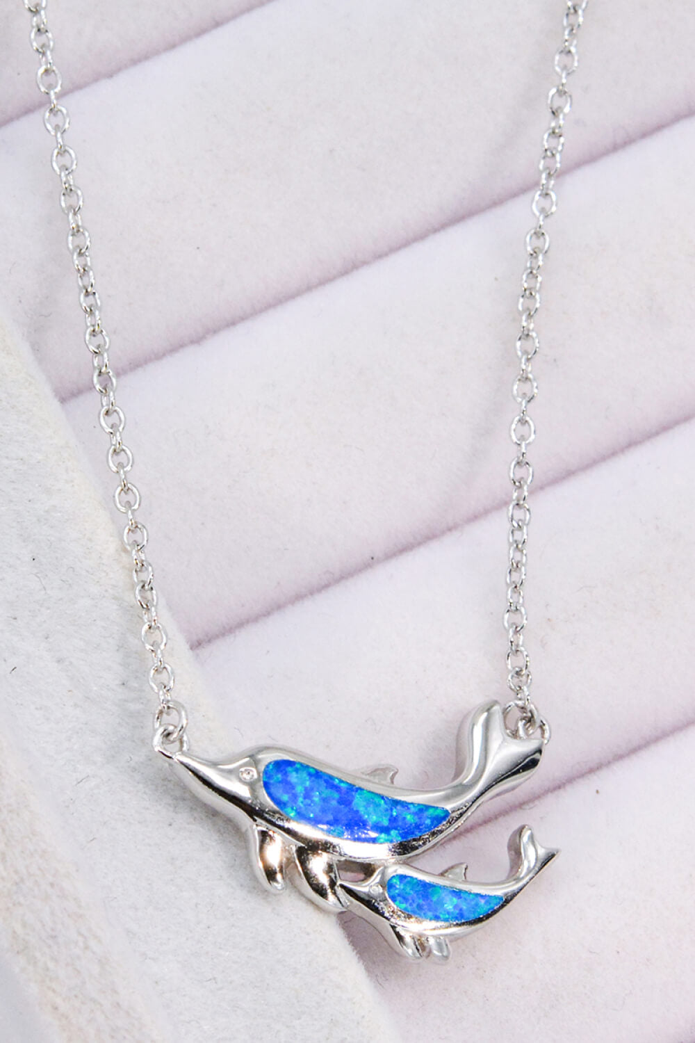Opal Dolphin Chain-Link Necklace - Tropical Seas Clothing 