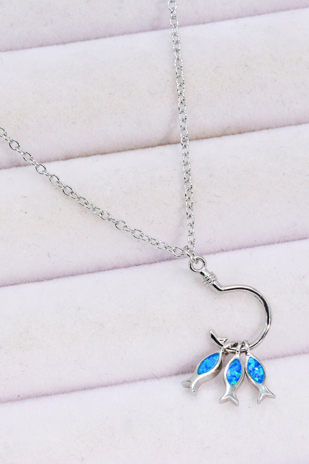 Opal Fish 925 Sterling Silver Necklace - Tropical Seas Clothing 
