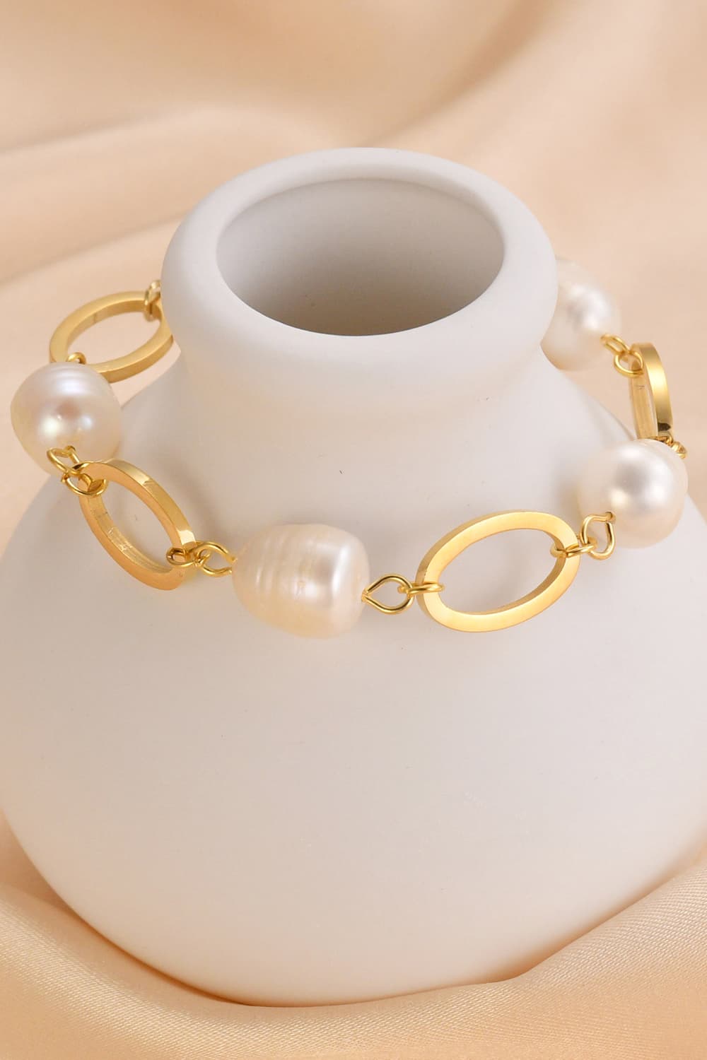 14K Gold-plated Lobster Closure Freshwater Pearl Bracelet - Tropical Seas Clothing 