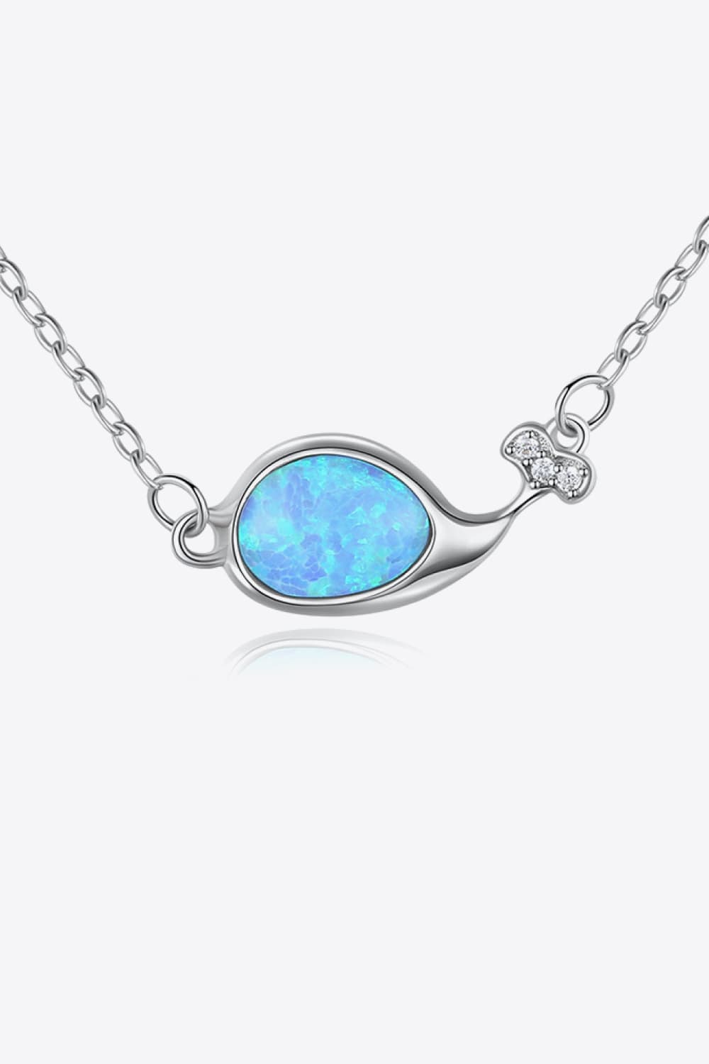 Opal Dolphin 925 Sterling Silver Necklace - Tropical Seas Clothing 
