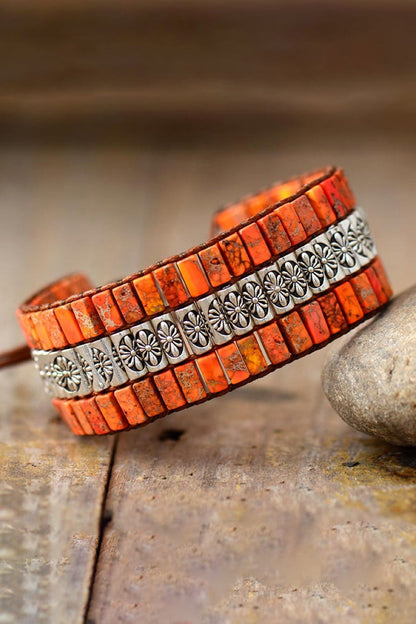 Handmade Triple Layer Natural Stone Bracelet - Tropical Seas Clothing 