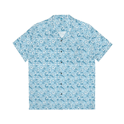 Men's Azul Tropical Flower Hawaiian Shirt - Tropical Seas Clothing 