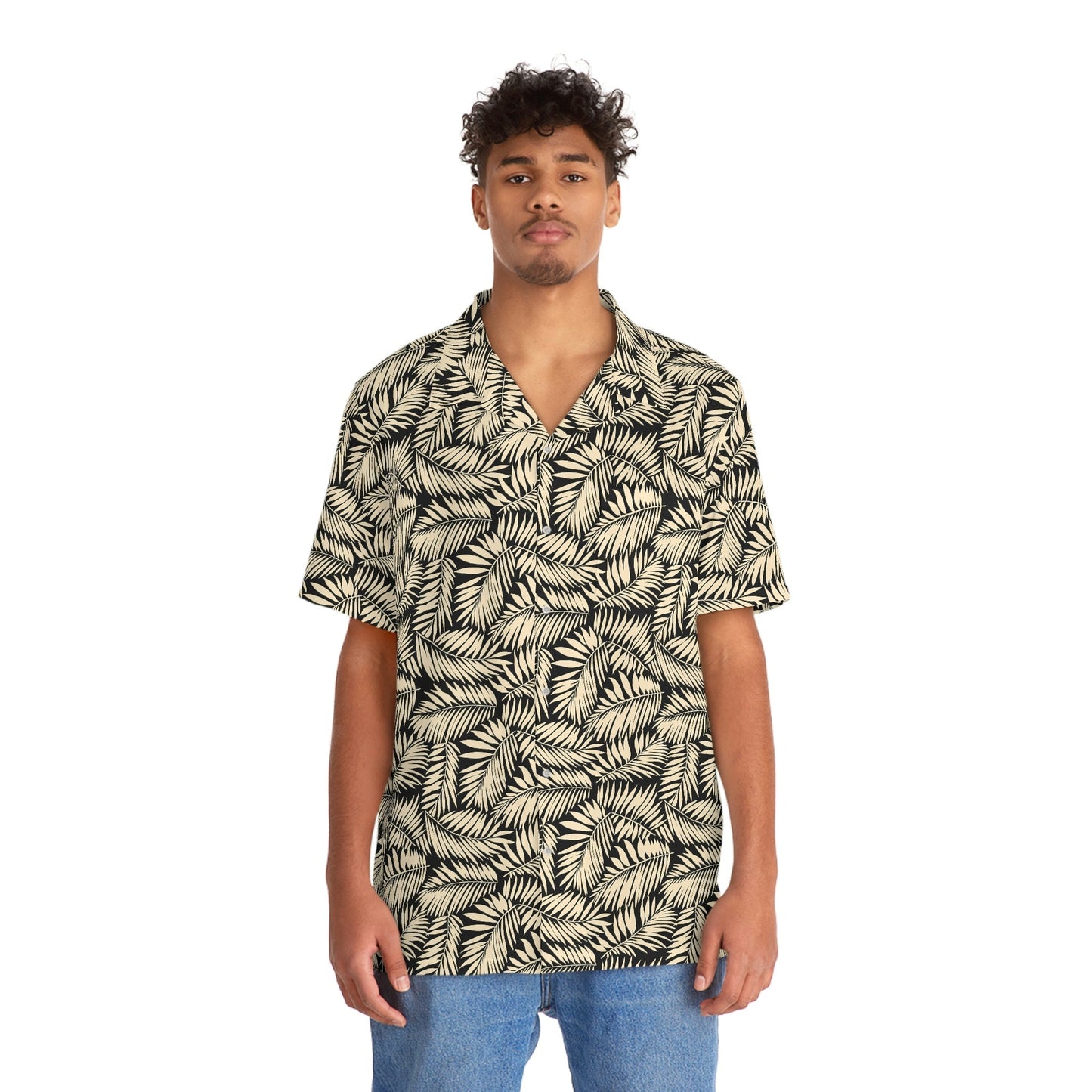 Men's Golden Night Tropical Floral Print Hawaiian Shirt - Tropical Seas Clothing 