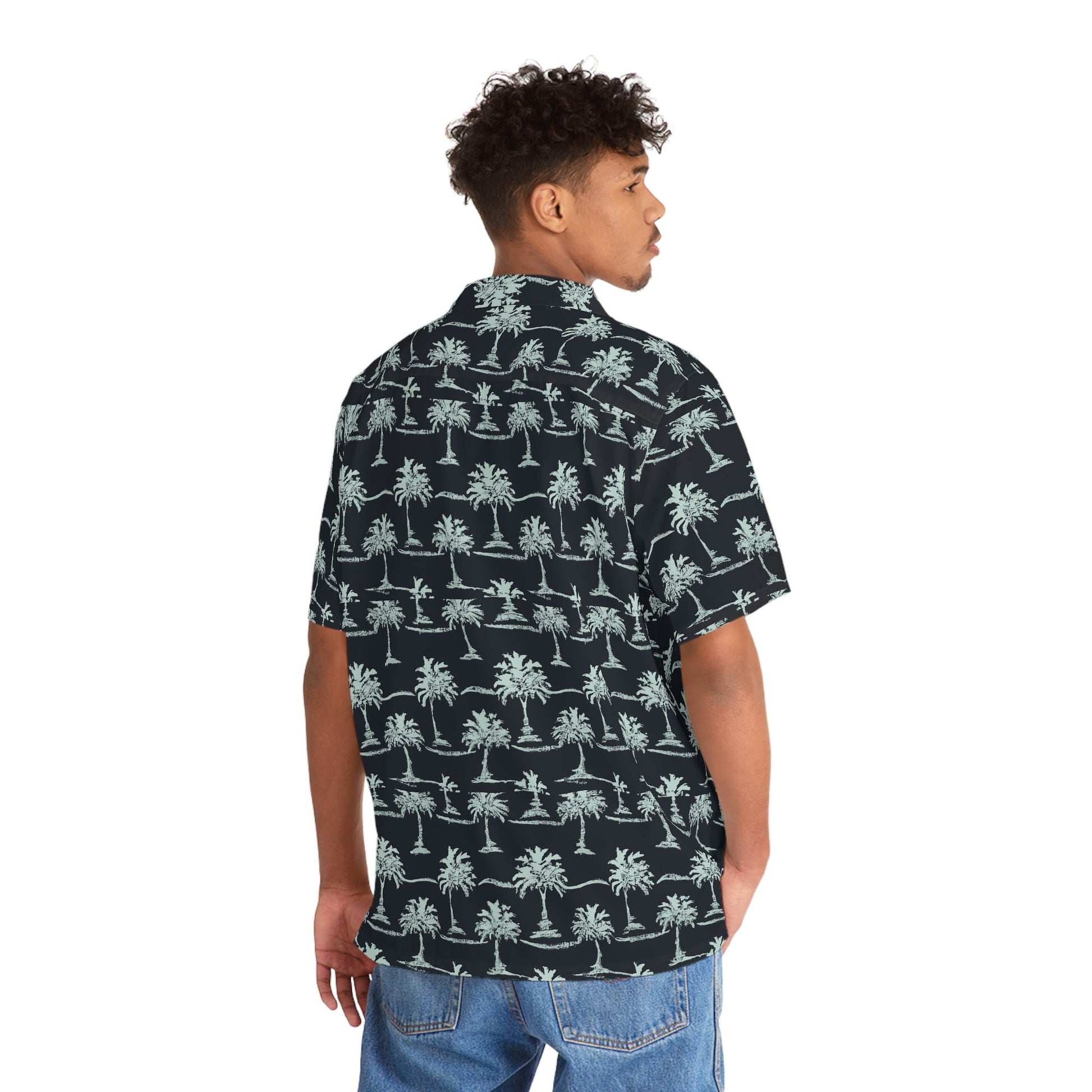 Men's Midnight Island Hawaiian Shirt - Tropical Seas Clothing 