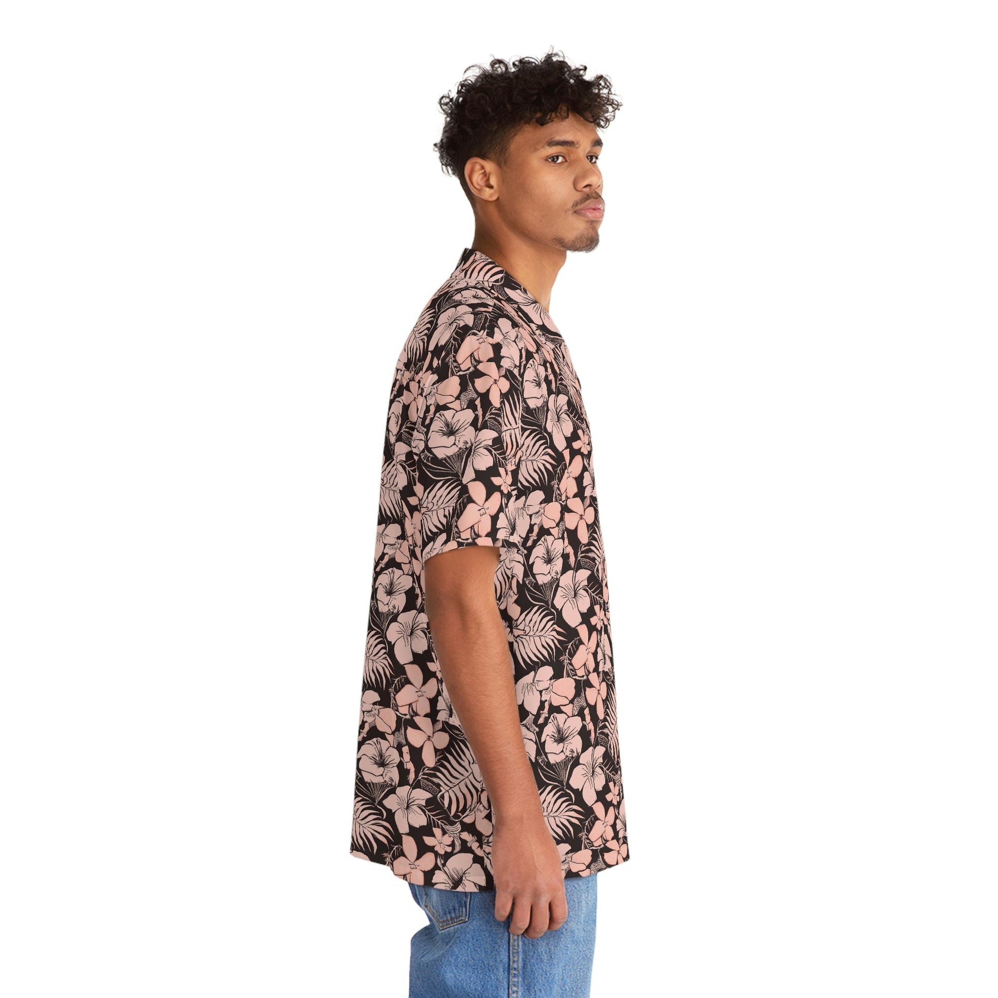 Men's Pink Floral Hawaiian Shirt - Tropical Seas Clothing 