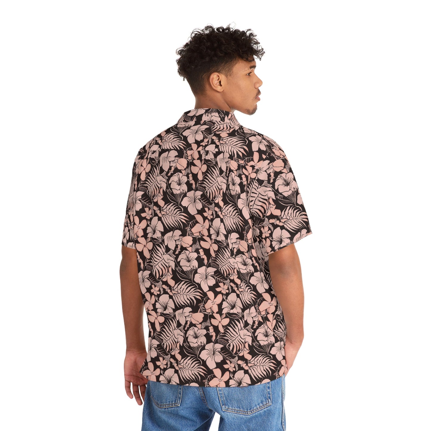 Men's Pink Floral Hawaiian Shirt - Tropical Seas Clothing 