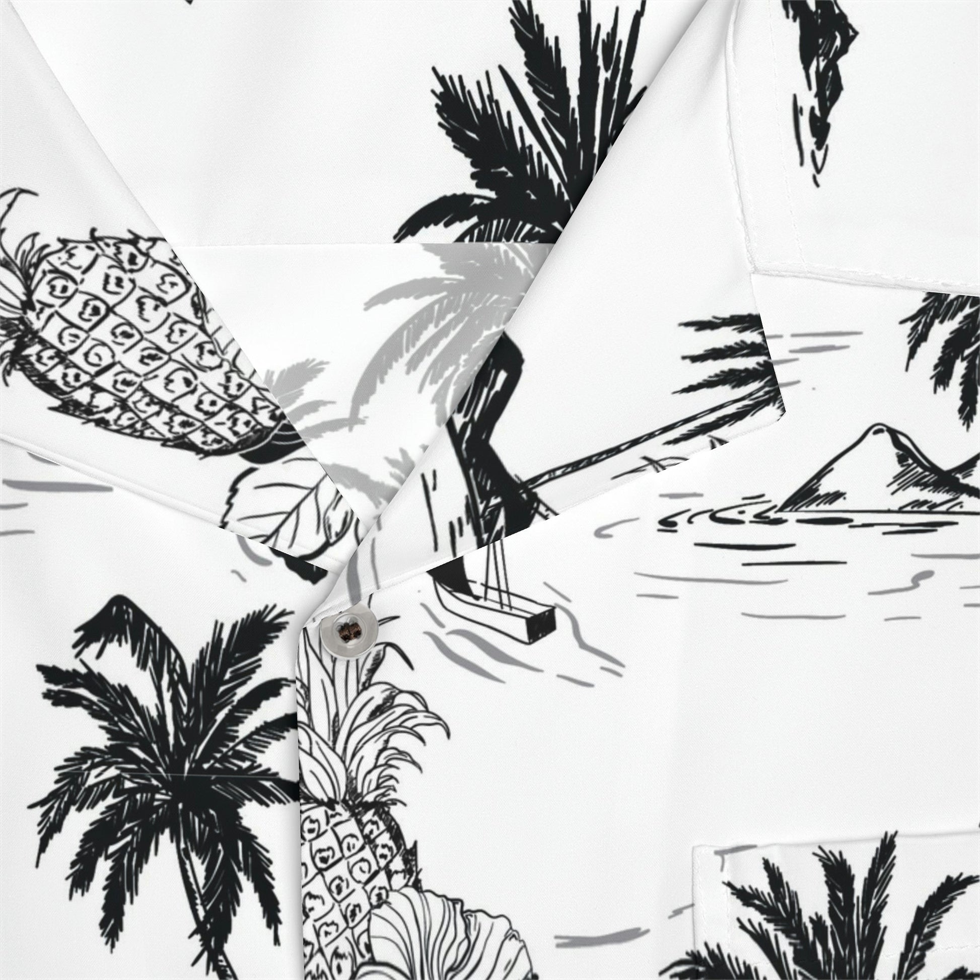 Men's Tropical Vintage Print Hawaiian Shirt - Tropical Seas Clothing 
