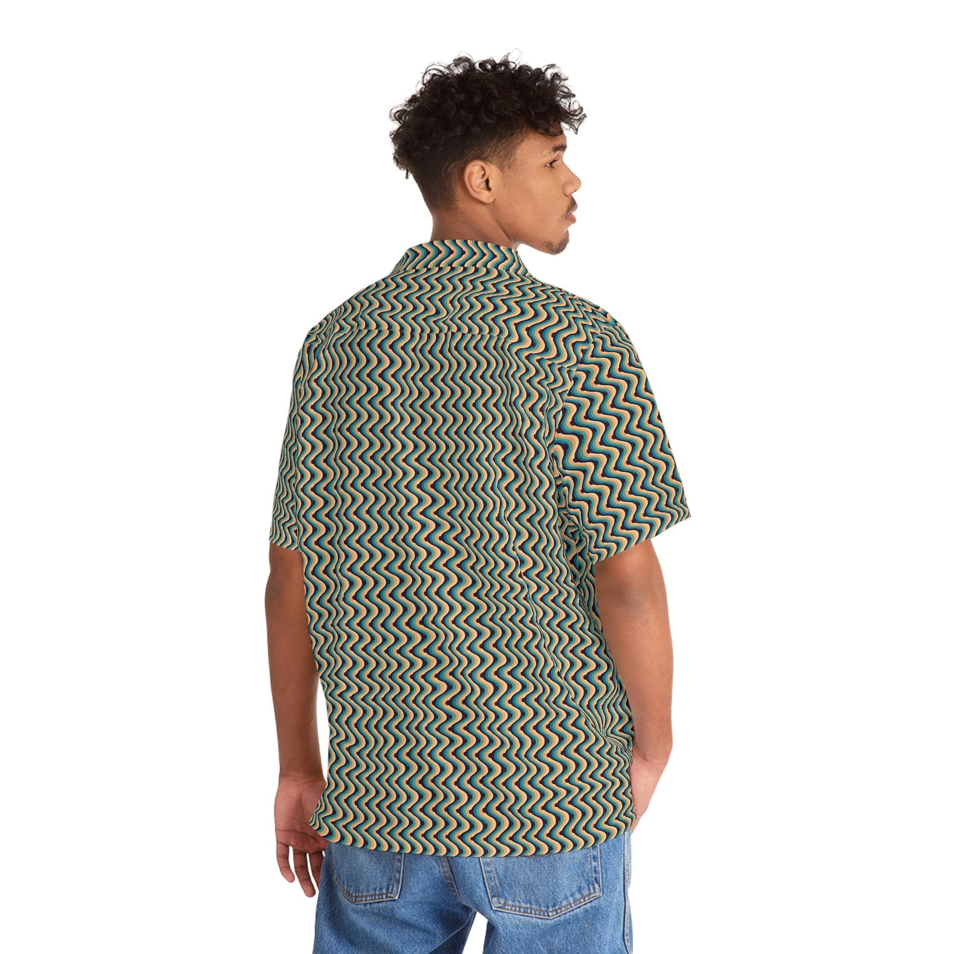 Men's Tropical Zigzag Hawaiian Shirt - Tropical Seas Clothing 