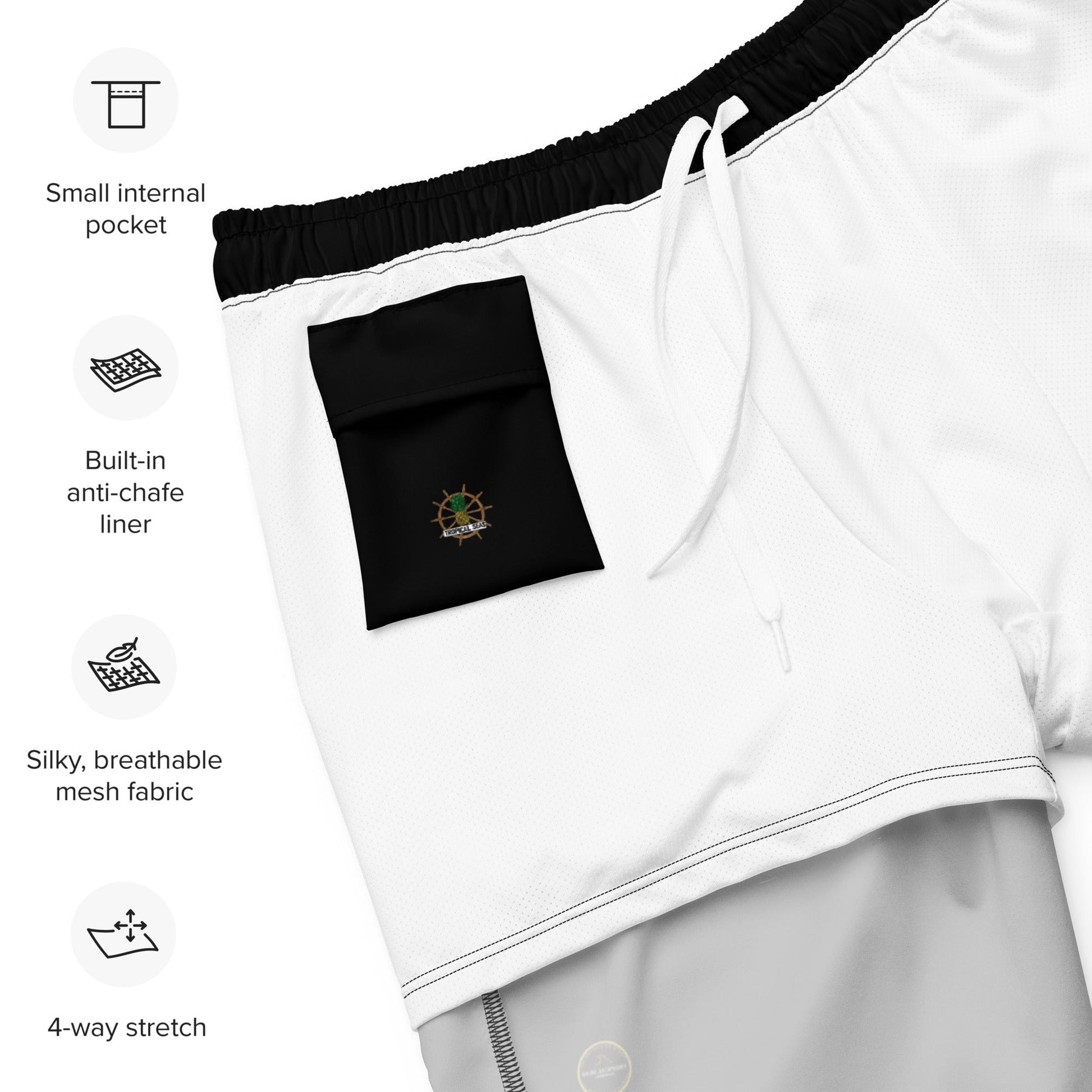 Men's Black Eco Board Shorts - Tropical Seas Clothing 