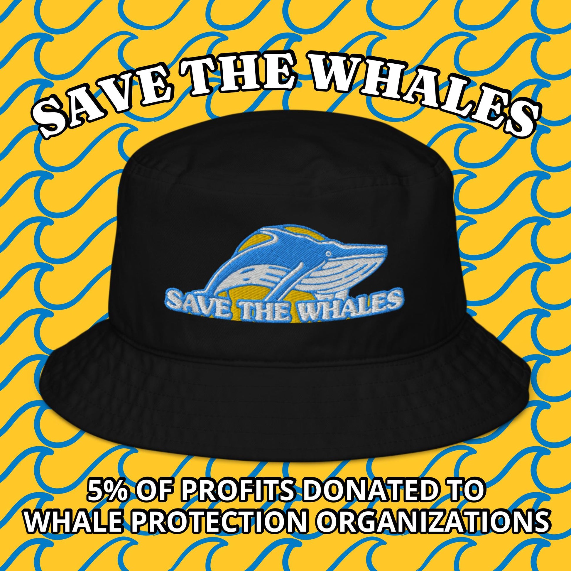 Save the Whales Organic bucket hat - Tropical Seas Clothing 