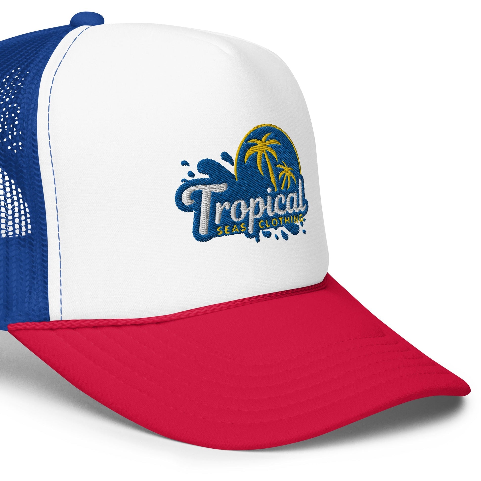 Tropical Tides Foam Trucker Hat: Ride the Waves of Fashion! - Tropical Seas Clothing 