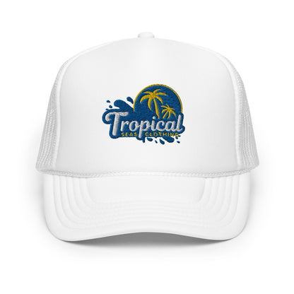 Tropical Tides Foam Trucker Hat: Ride the Waves of Fashion! - Tropical Seas Clothing 