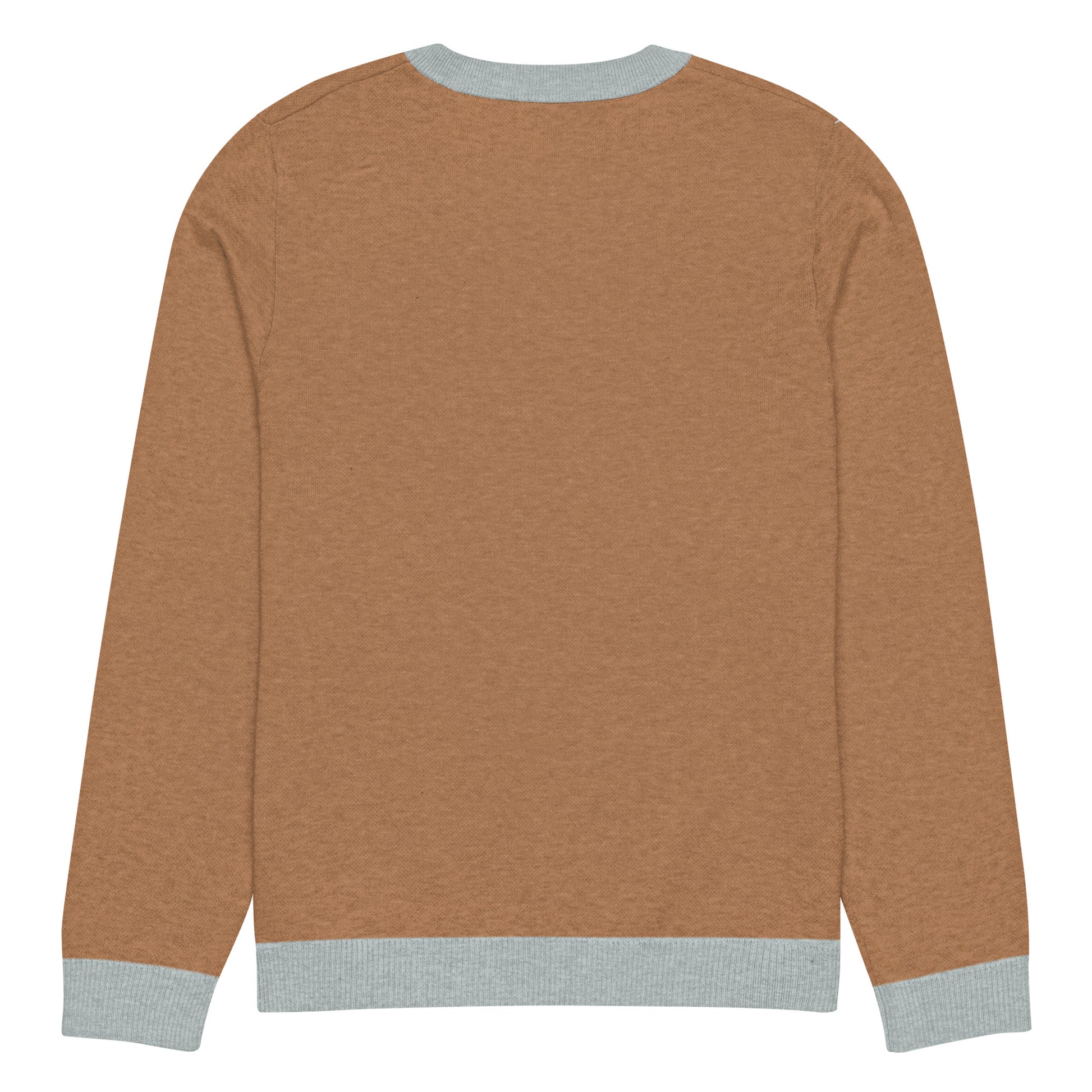 Tropical Seas Clothing Golden Dunes Knit Crew men’s seasonal wardrobe essential sweater, back view, size 3XS, warm brown color