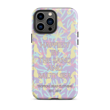 Happiest By the Sand and Salty Sea Tough Case for iPhone® - Tropical Seas Clothing 
