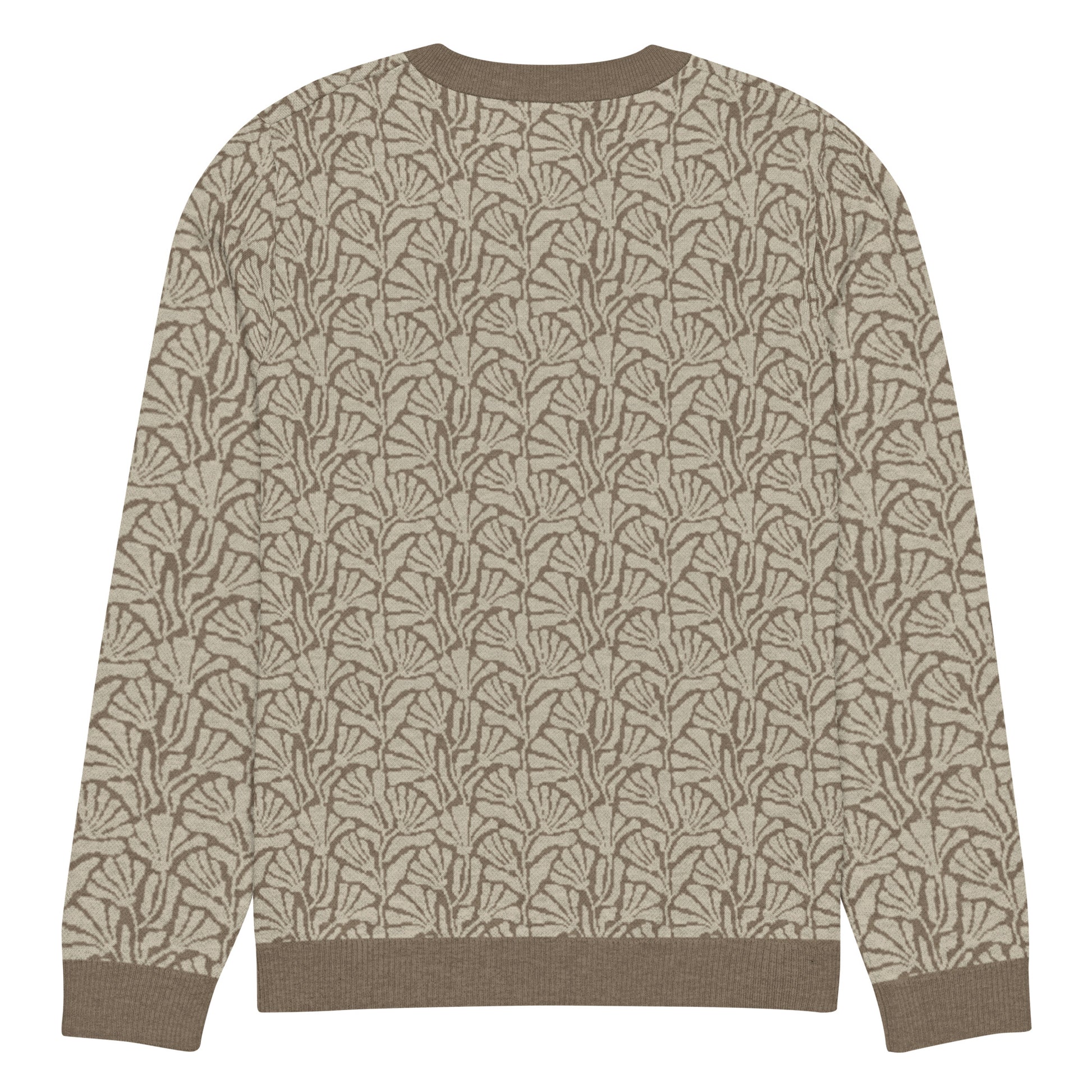 Tropical Seas Clothing Palm Shore Knit Crew men’s tropical autumn sweater, back view, size 2XL, beige knit