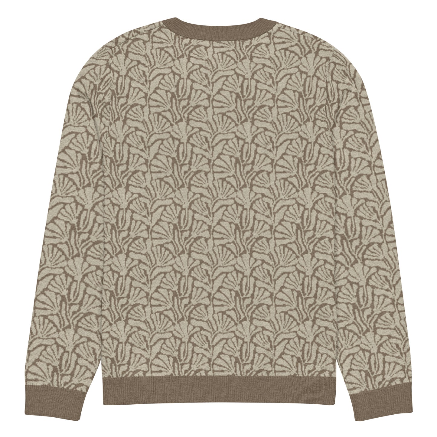 Tropical Seas Clothing Palm Shore Knit Crew men’s tropical autumn sweater, back view, size 2XS, beige knit