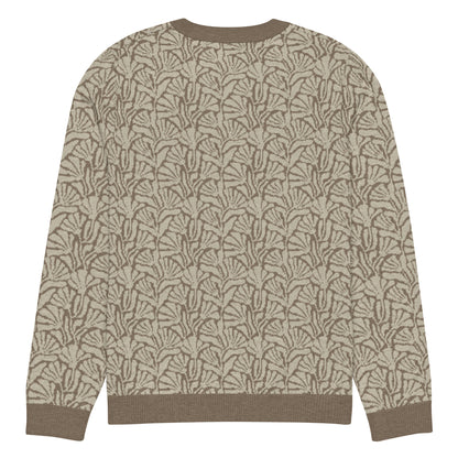 Tropical Seas Clothing Palm Shore Knit Crew men’s tropical autumn sweater, back view, size 2XS, beige knit