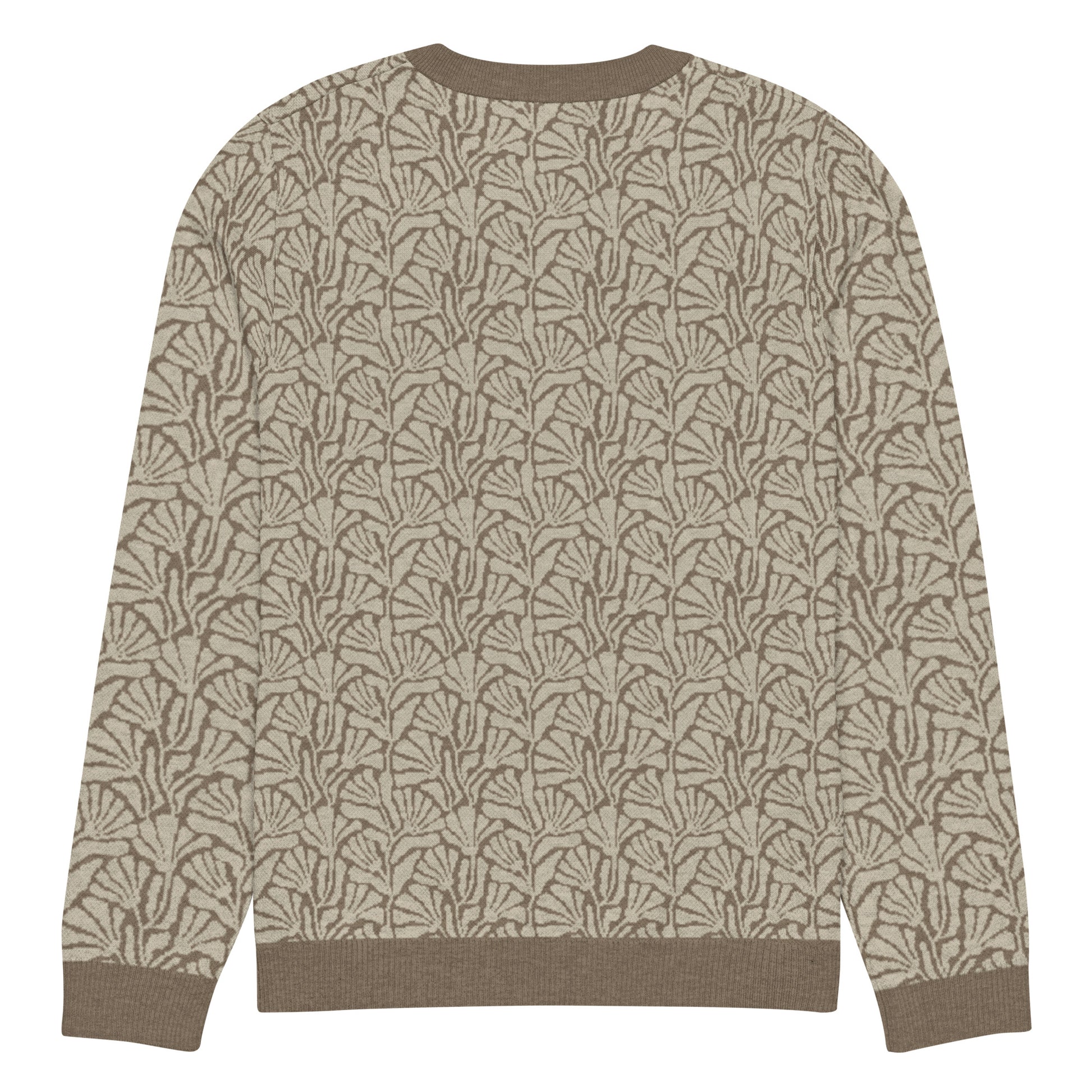 Tropical Seas Clothing Palm Shore Knit Crew men’s tropical autumn sweater, back view, size 3XL, beige knit