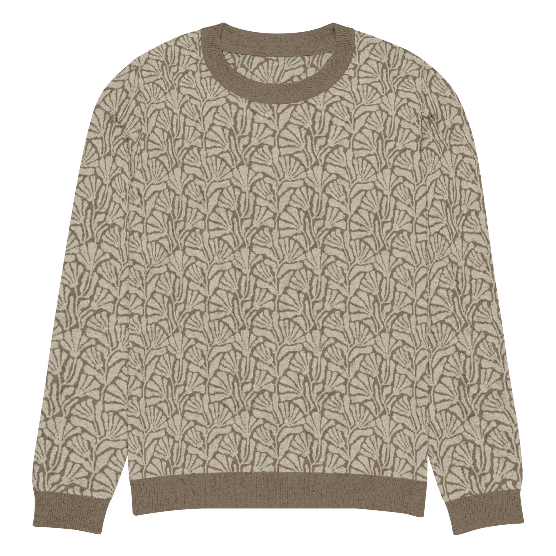 Tropical Seas Clothing Palm Shore Knit Crew men’s tropical autumn sweater, back view, size 3XS, beige knit