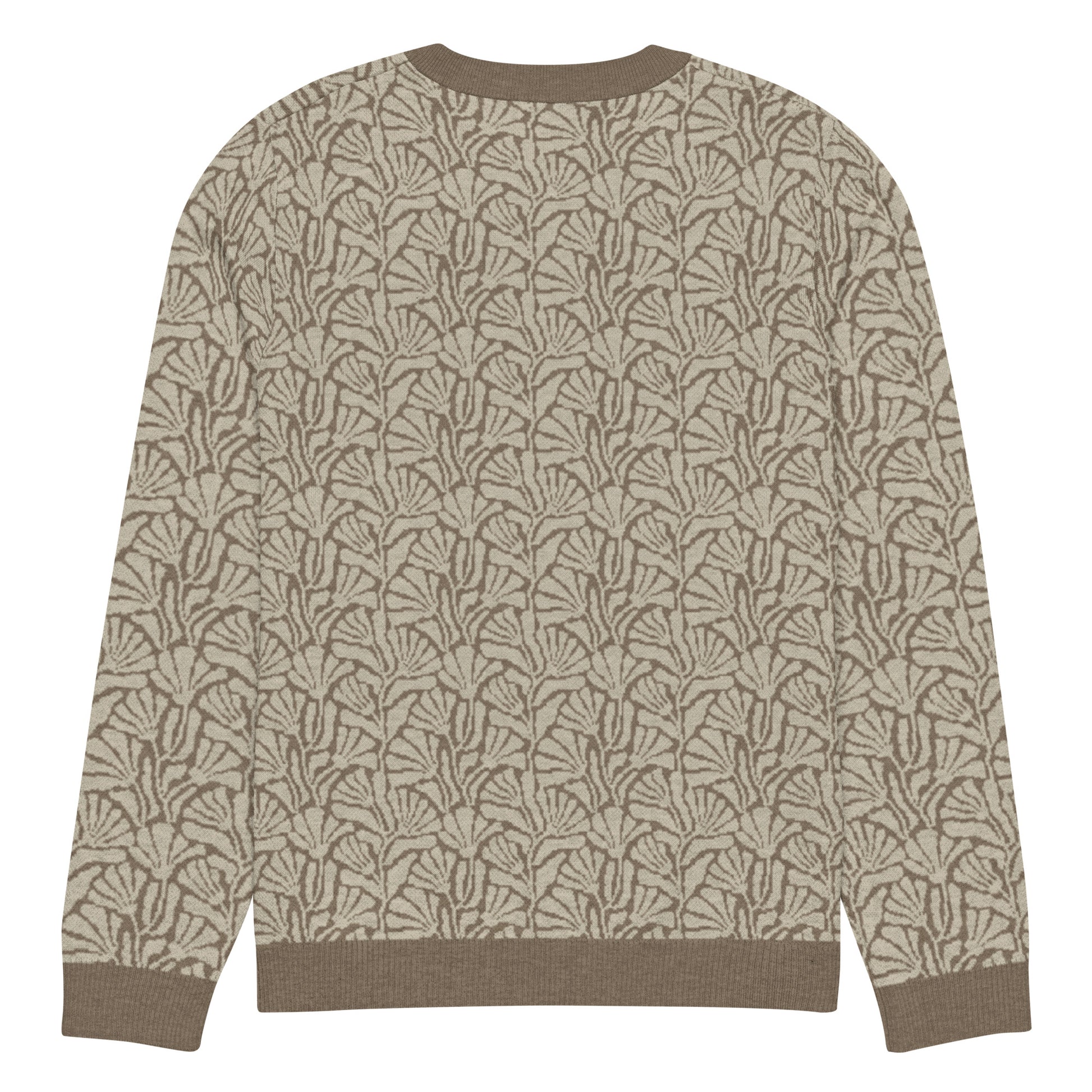 Tropical Seas Clothing Palm Shore Knit Crew men’s tropical autumn sweater, back view, size L, beige knit