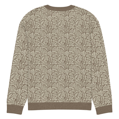 Tropical Seas Clothing Palm Shore Knit Crew men’s tropical autumn sweater, back view, size XS, beige knit