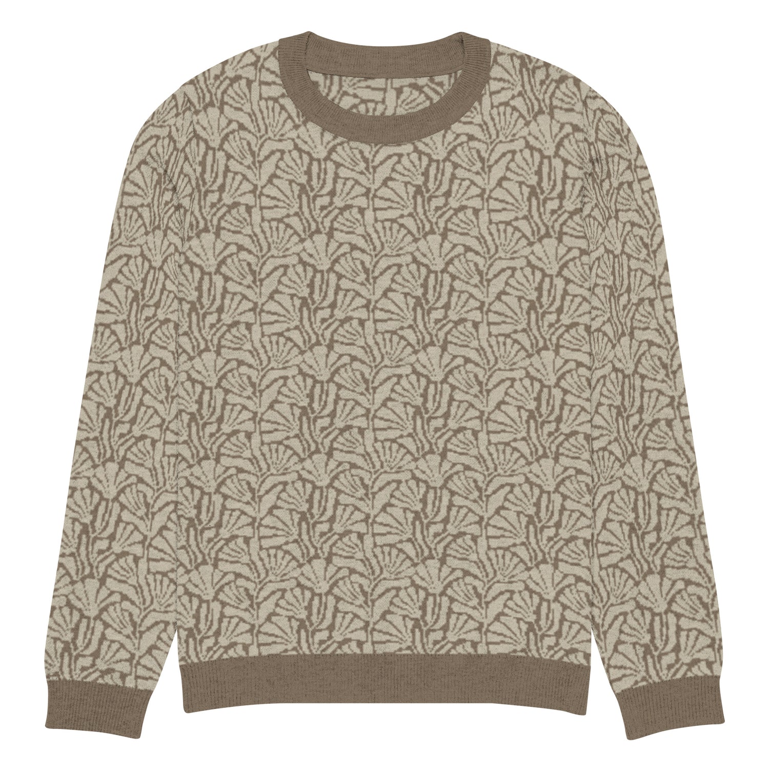 Tropical Seas Clothing Palm Shore Knit Crew men’s tropical autumn sweater, front view, size 3XS, beige knit