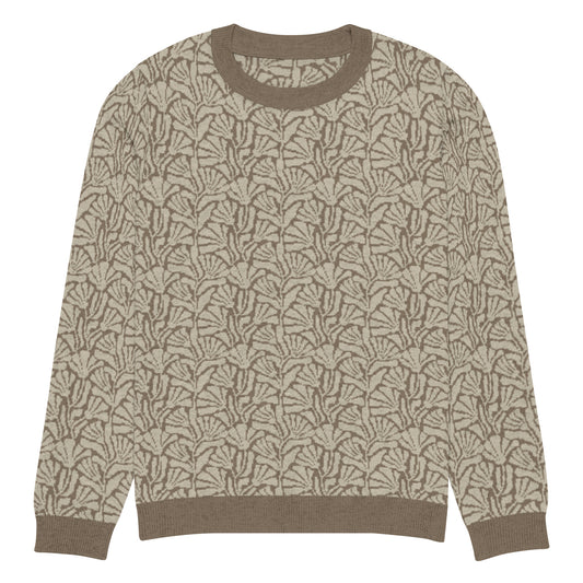 Tropical Seas Clothing Palm Shore Knit Crew men’s tropical autumn sweater, front view, size 3XS, beige knit