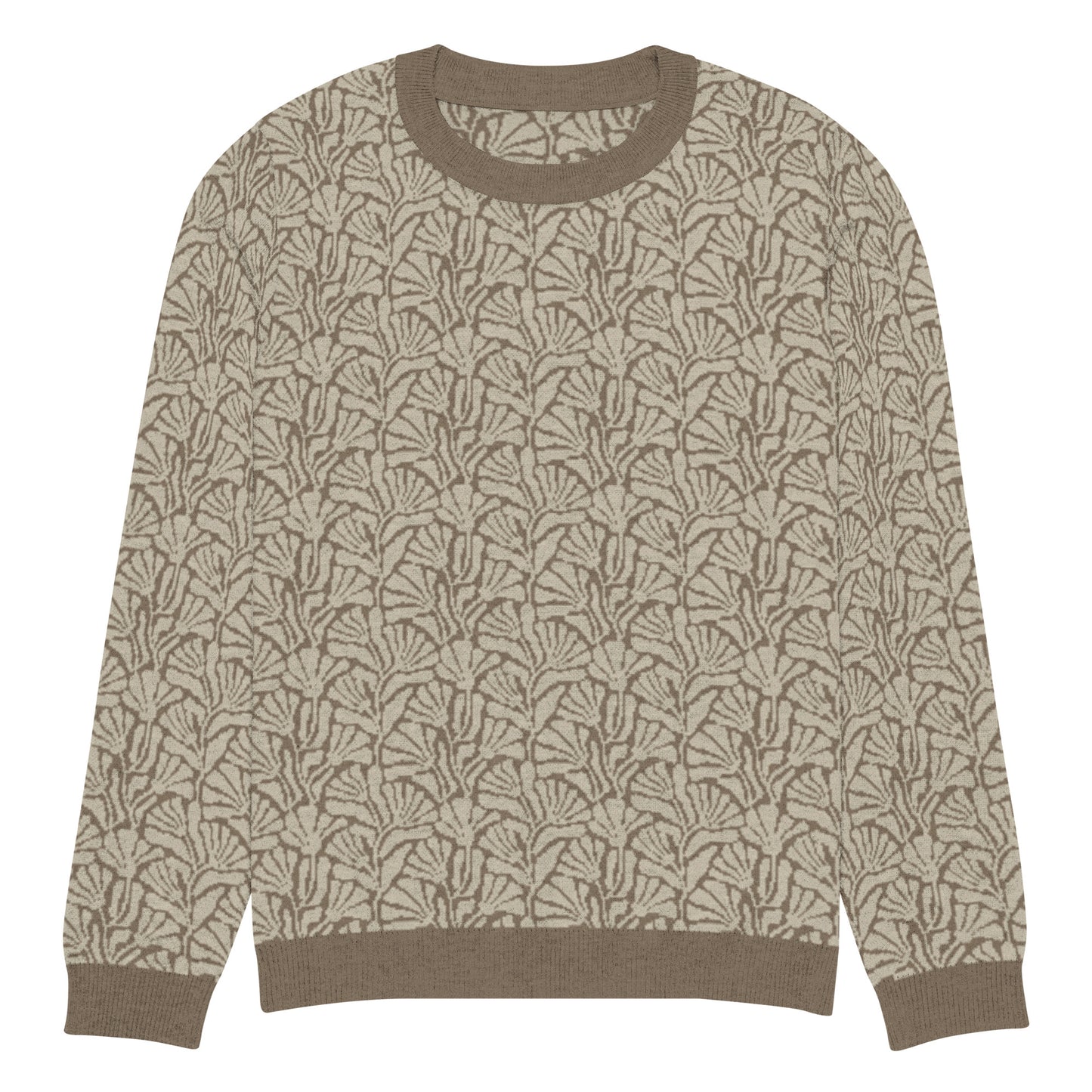 Tropical Seas Clothing Palm Shore Knit Crew men’s tropical autumn sweater, front view, size S, beige knit