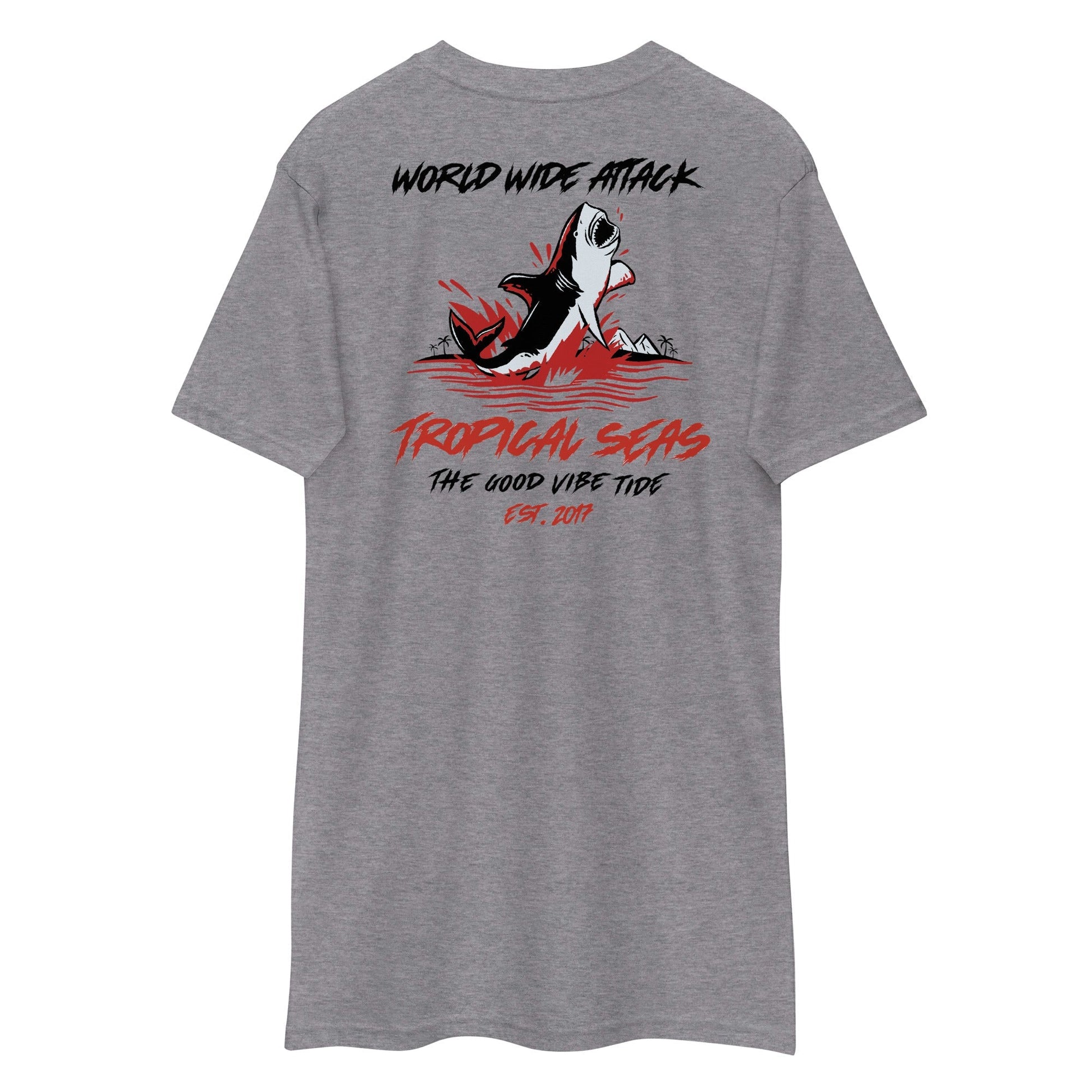 Men's Premium World Wide Attack Tropical Shark T-shirt - Tropical Seas Clothing 
