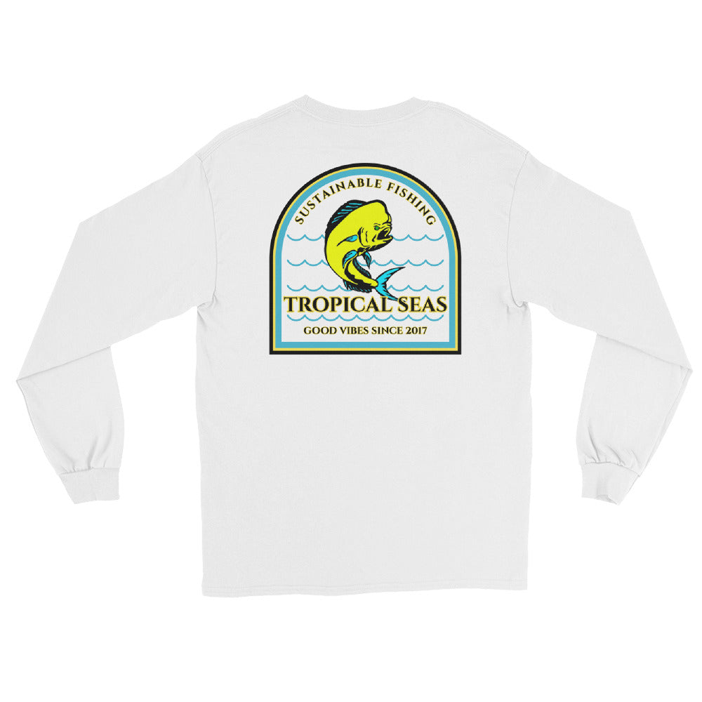 Men's Sustainable Fishing Mahi Mahi Long Sleeve Shirt - Tropical Seas Clothing 