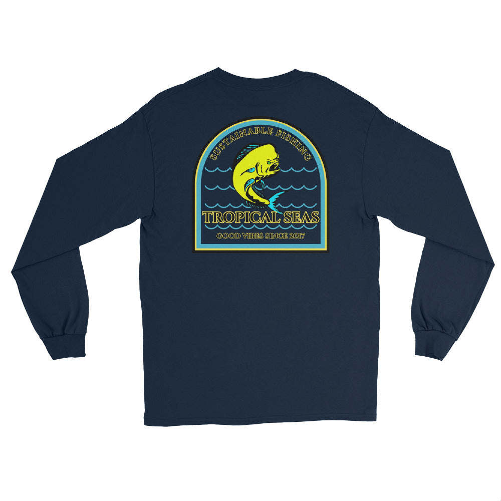Men's Sustainable Fishing Mahi Mahi Long Sleeve Shirt - Tropical Seas Clothing 