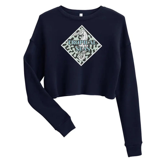 Women's Seahorse Crop-Top Sweatshirt - Sustainable Shirts & Tops from Tropical Seas Clothing 