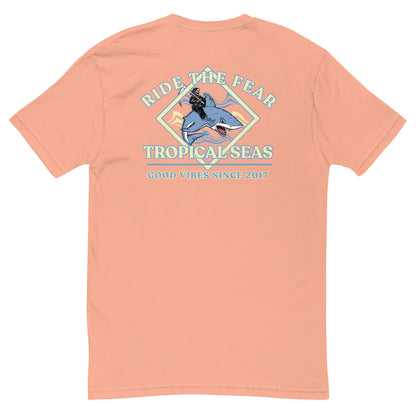 Men's Ride the Fear Shark T-shirt - Tropical Seas Clothing 
