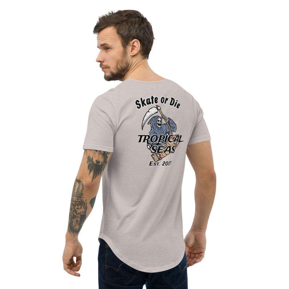 Skate or Die Curved Hem T-Shirt - Tropical Seas Clothing 