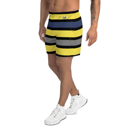 Men's Tropical Dark Blues/Yellow Long Shorts - Tropical Seas Clothing 