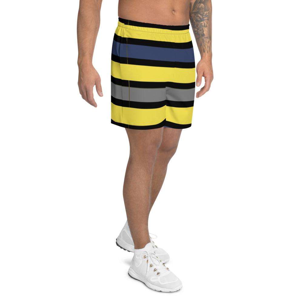 Men's Tropical Dark Blues/Yellow Long Shorts - Tropical Seas Clothing 