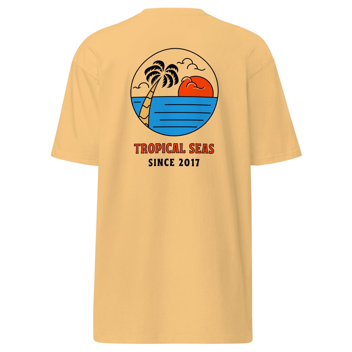 Men’s Premium Palm Paradise Heavyweight T-shirt - Tropical Seas Clothing 