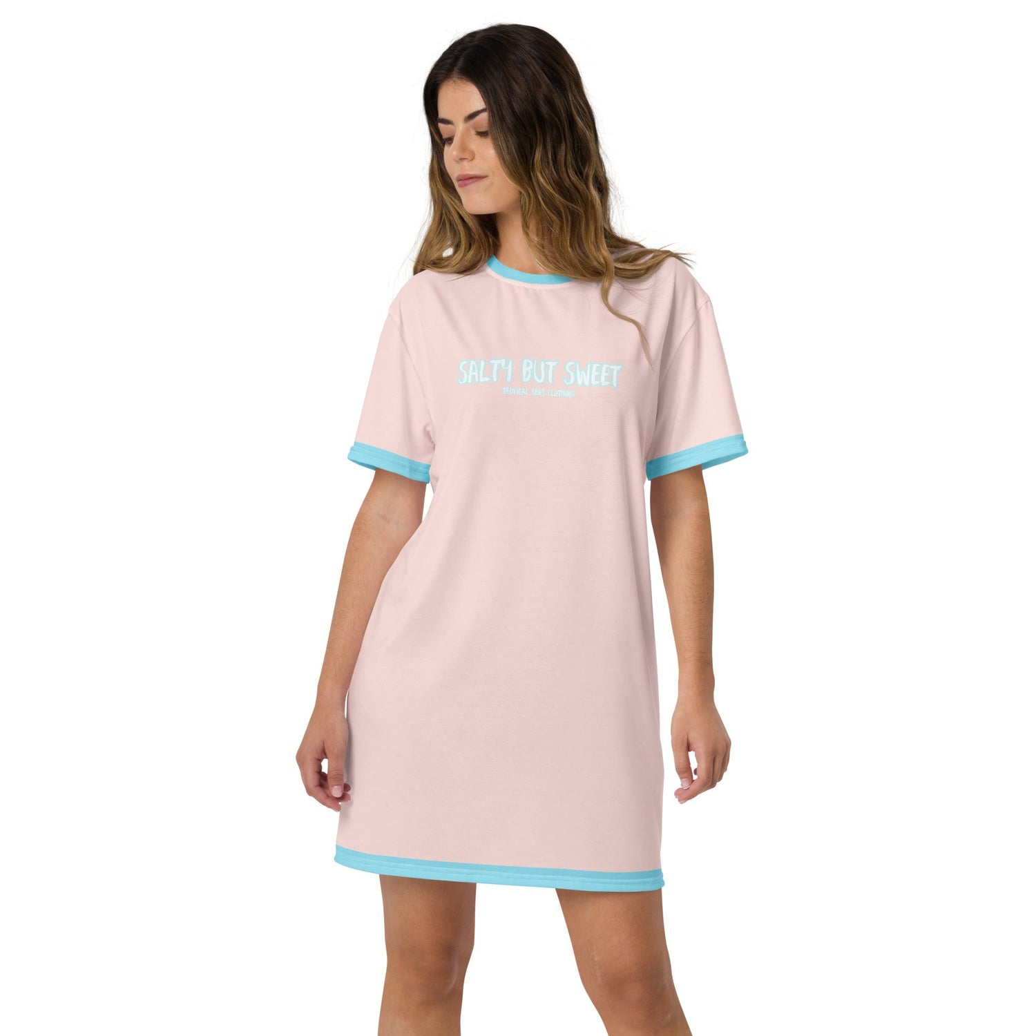 Women's Salty but Sweet T-shirt dress - Sustainable T-shirt Dress from Tropical Seas Clothing 