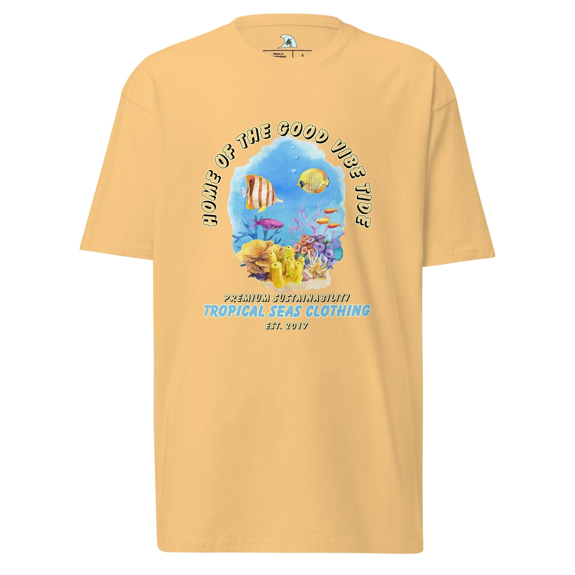 Men’s Premium Heavyweight Watercolor Reef tee - Tropical Seas Clothing 