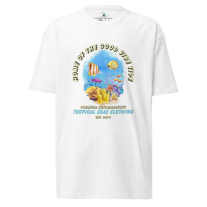 Men’s Premium Heavyweight Watercolor Reef tee - Tropical Seas Clothing 