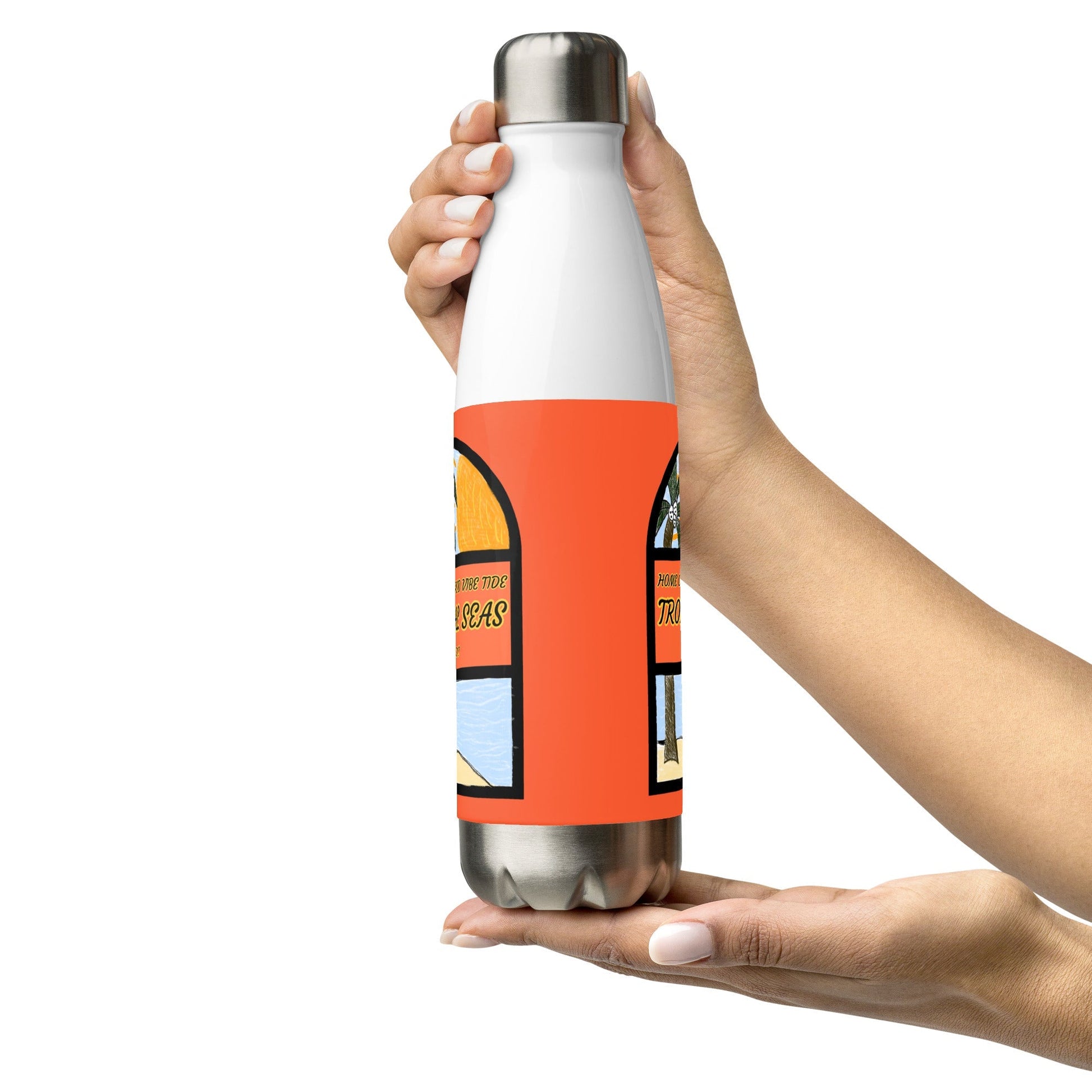 Lazy Afternoon Sketch Stainless Steel Water Bottle - Tropical Seas Clothing 