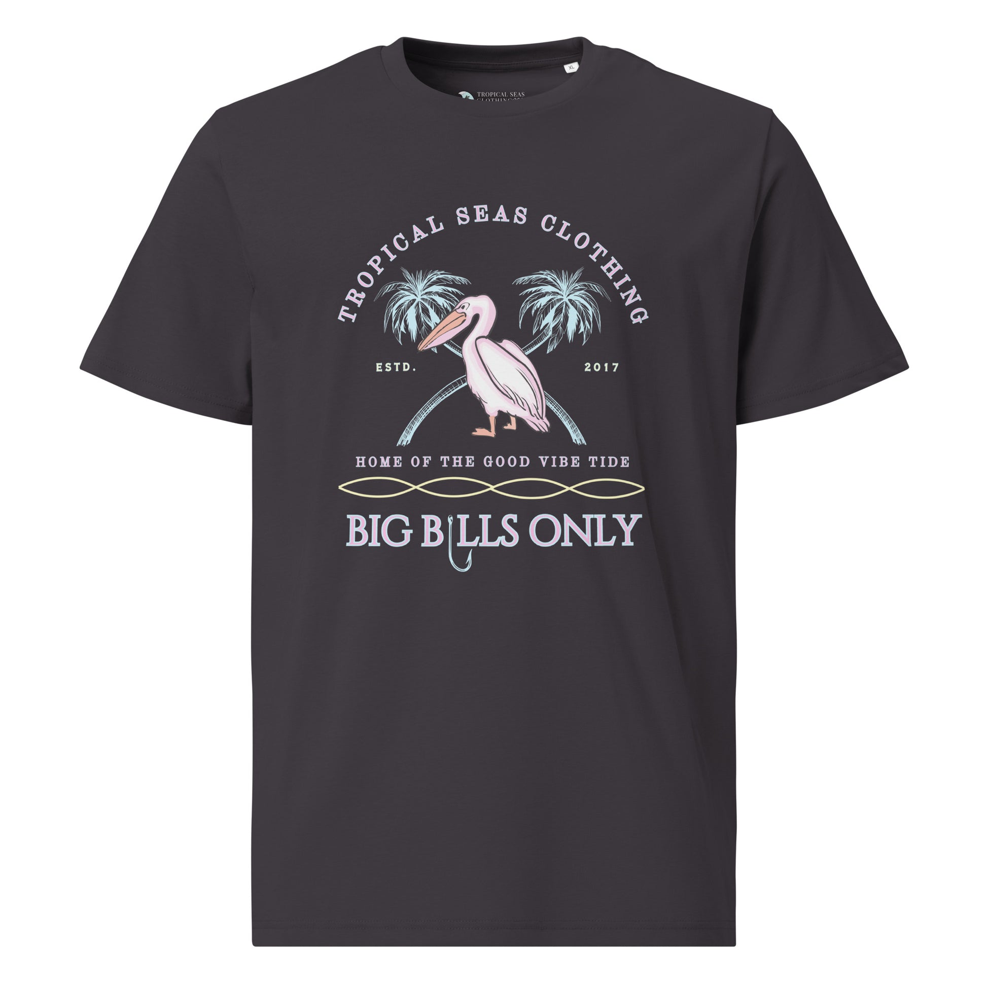 Premium Men's Tropical Pelican Organic Cotton T-Shirt – Sustainable Comfort with Coastal Style - Tropical Seas Clothing 