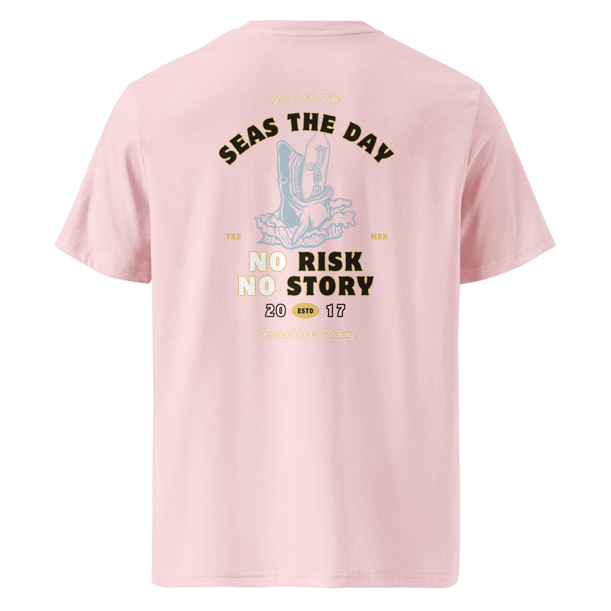 No Risk No Story Seas the Day - Shark Organic Cotton T-Shirt - Sustainable T-shirt from Tropical Seas Clothing 