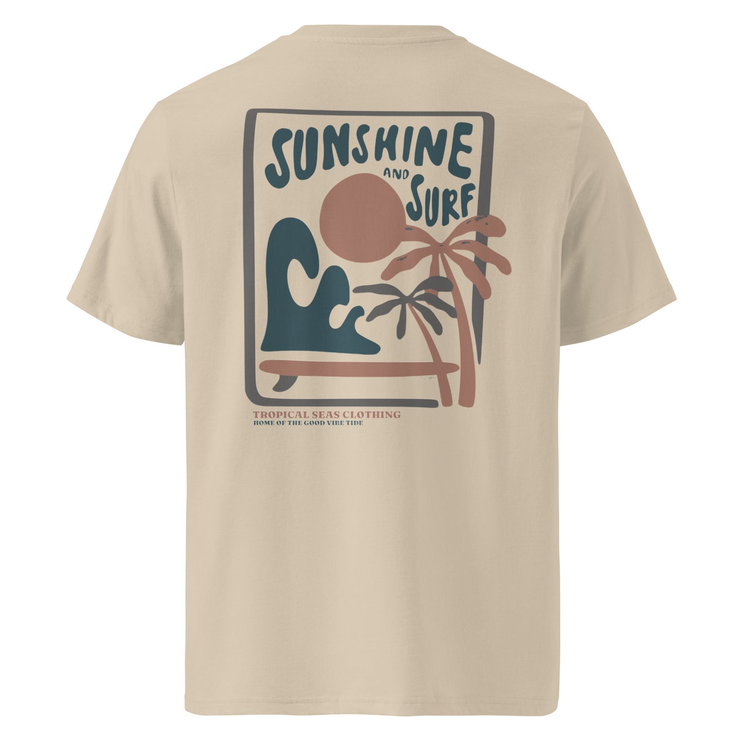 Tropical Sunshine & Surf organic cotton t-shirt - Sustainable T-shirt from Tropical Seas Clothing 