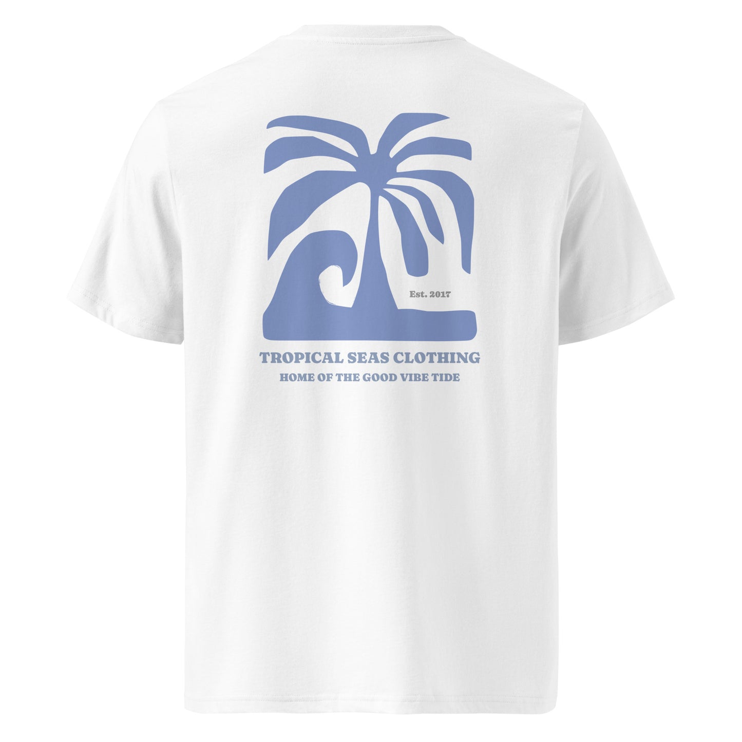 Blue Palm organic cotton t-shirt - Sustainable T-shirt from Tropical Seas Clothing 